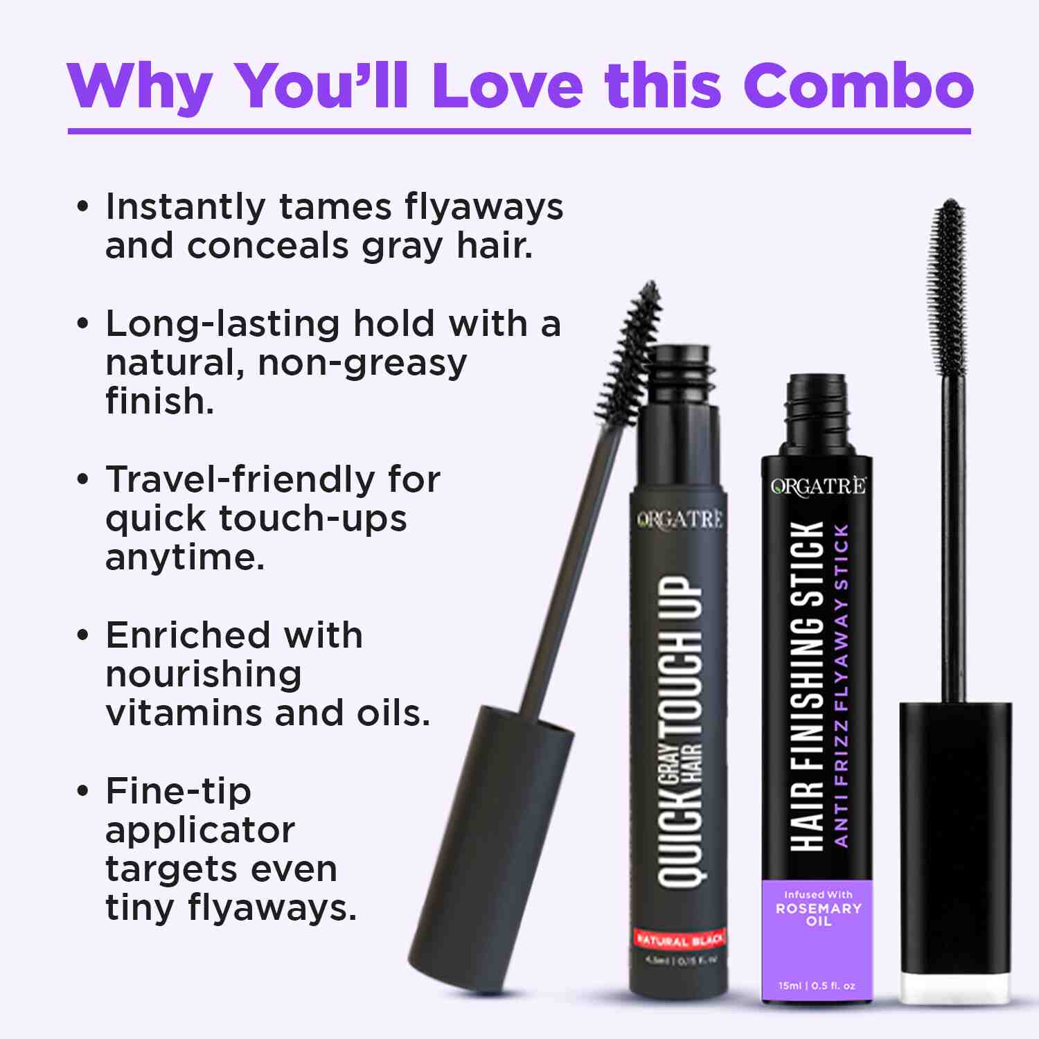 Orgatre Hair Finishing and Touch Up Stick Combo
