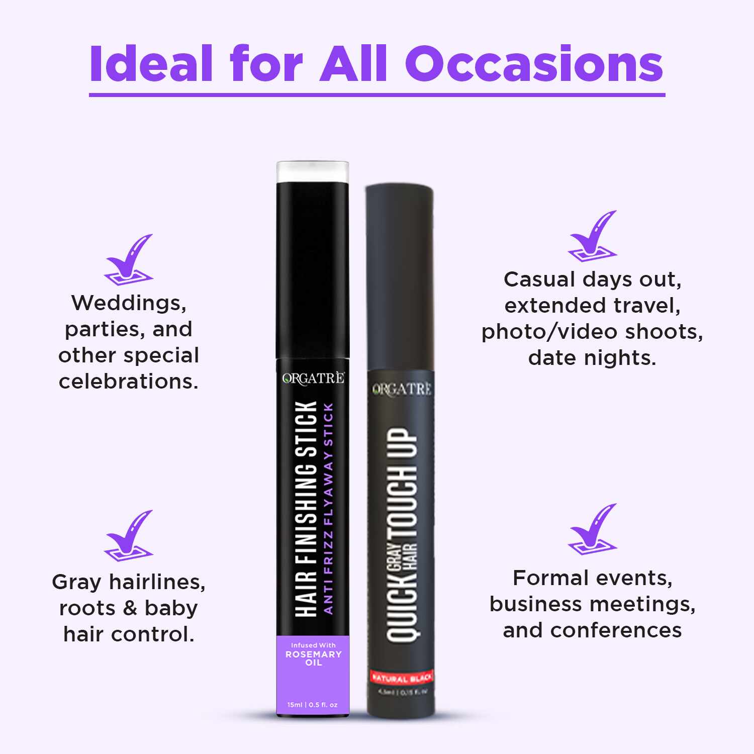 Orgatre Hair Finishing and Touch Up Stick Combo