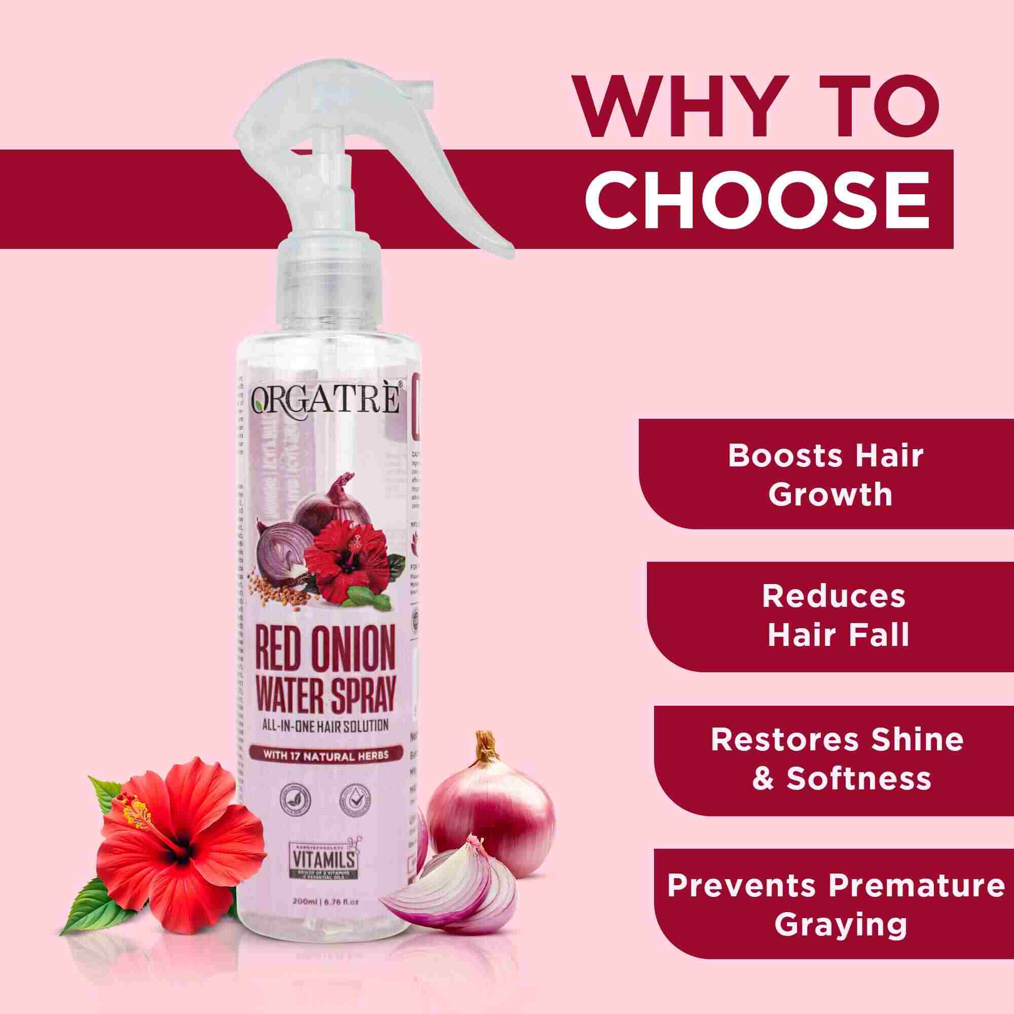 Red Onion Water Spray For Hair Growth