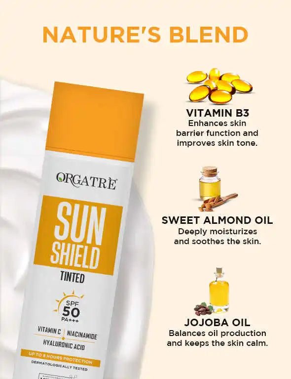 Niacinamide + Hyaluronic Acid | Tinted Sun Shield Sunscreen SPF 50 PA++++