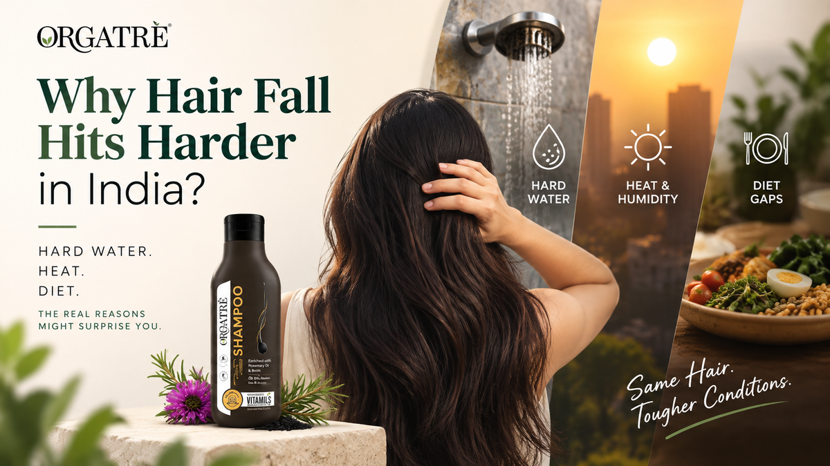 Why Hair Fall Hits Harder in India: Hard Water, Heat, and Diet, Explained Simply