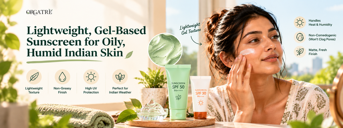 Lightweight, Gel-Based Sunscreen for Oily, Humid Indian Skin