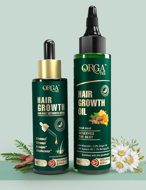 Orgatre Hair Growth Combo- 2X Solution | Boost Hair Growth with Serum And Oil