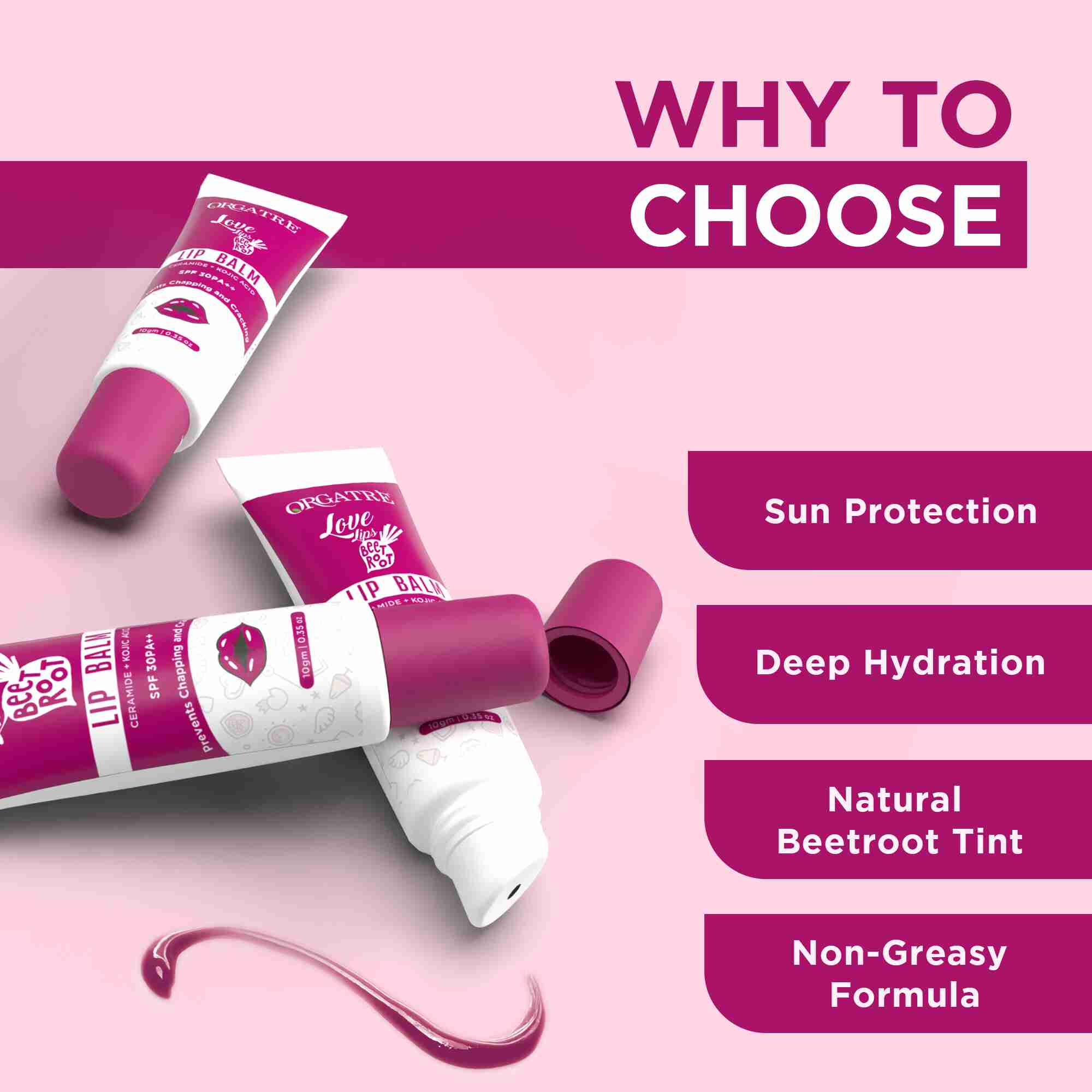 Love Beetroot Lip Balm with SPF 30PA++