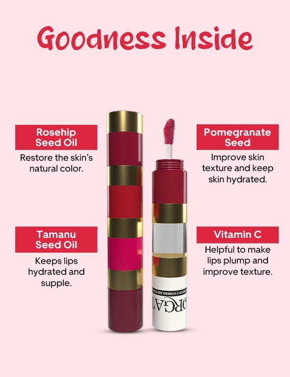 Orgatre Lush Lips 5 in 1 Multicolor Classic Matte Liquid Lipstick With Gloss (9ml)