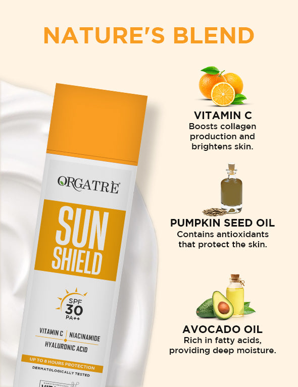 Orgatre Sunshield Sunscreen SPF 30 PA++ | The Best Sunscreen for Oily Skin