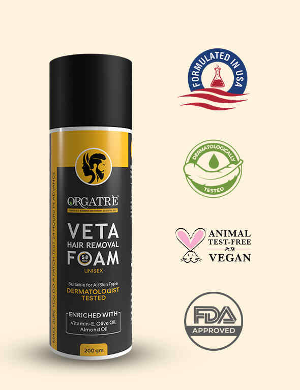 Orgatre Veta Hair Removal Foam (200gm) - Effortless Hair Removal Solution (Unisex)