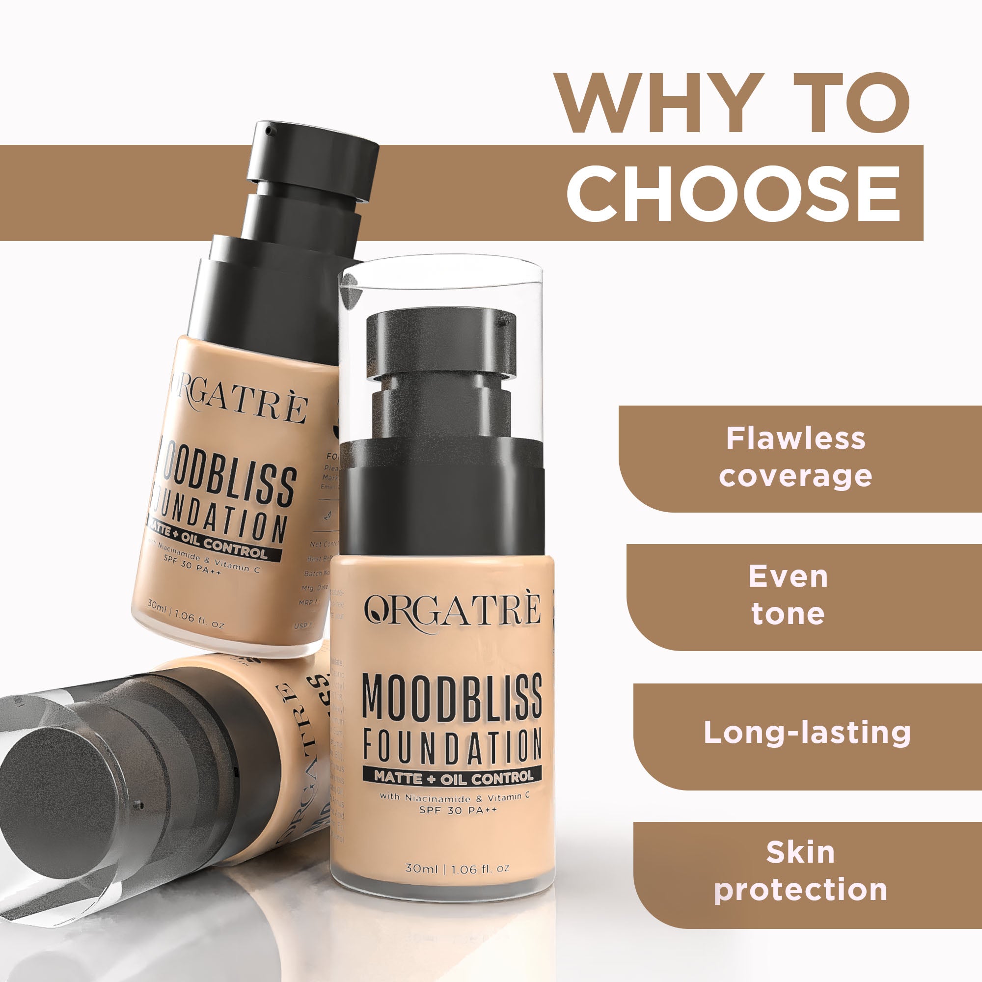 MoodBliss Foundation with SPF 30 PA++ | Matte + Oil Control