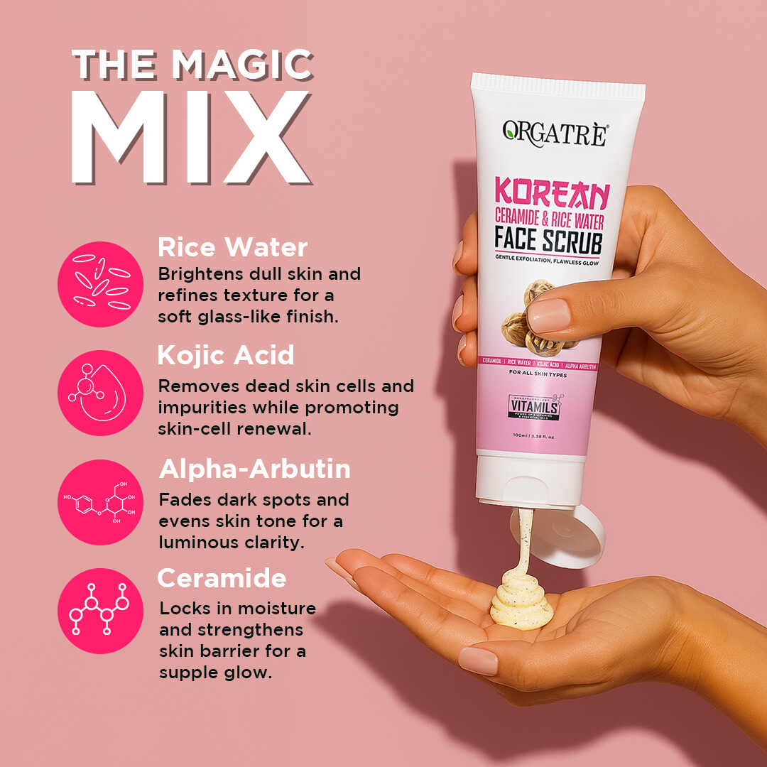 Korean Ceramide + Rice Water Face Scrub