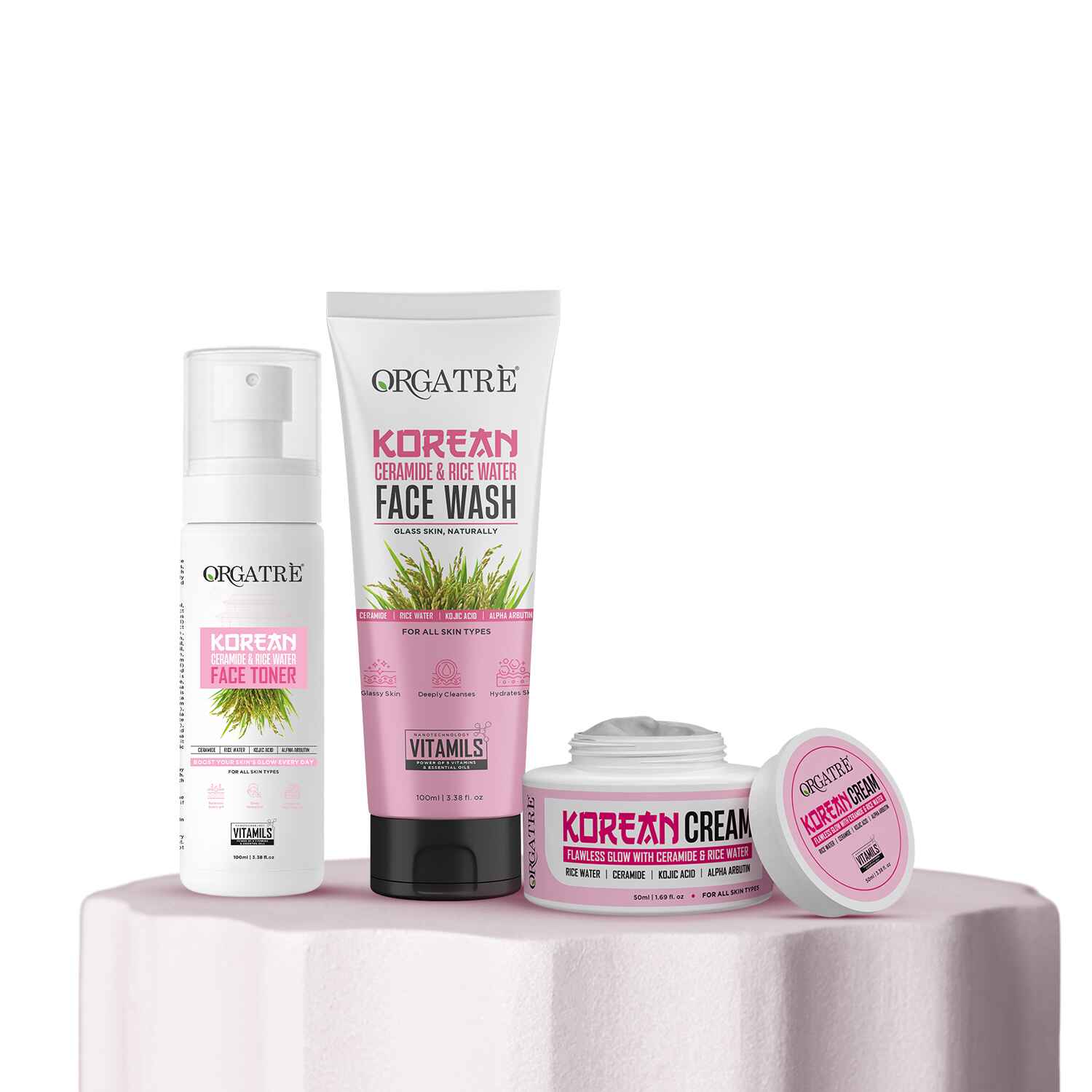 Korean Rice & Ceramide 3 Step Skincare Gift Set
